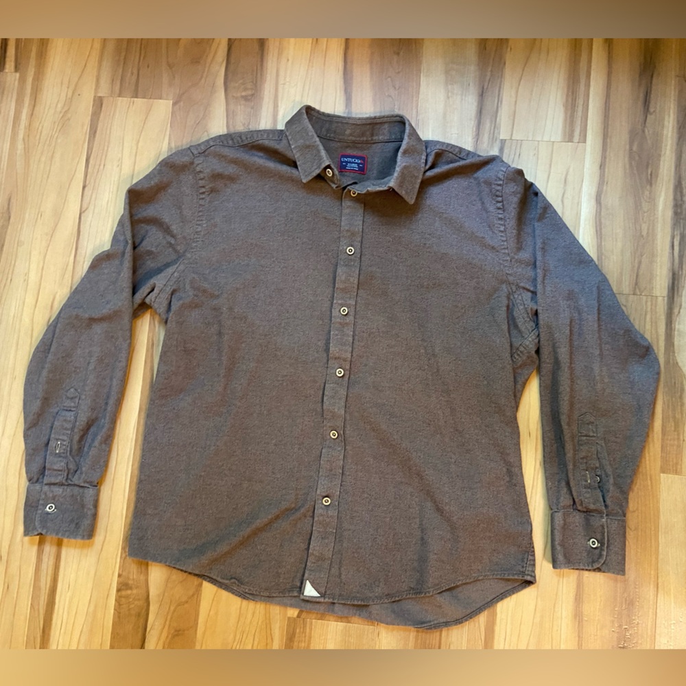 UNTUCKit Taupe Brown Button-Up Shirt